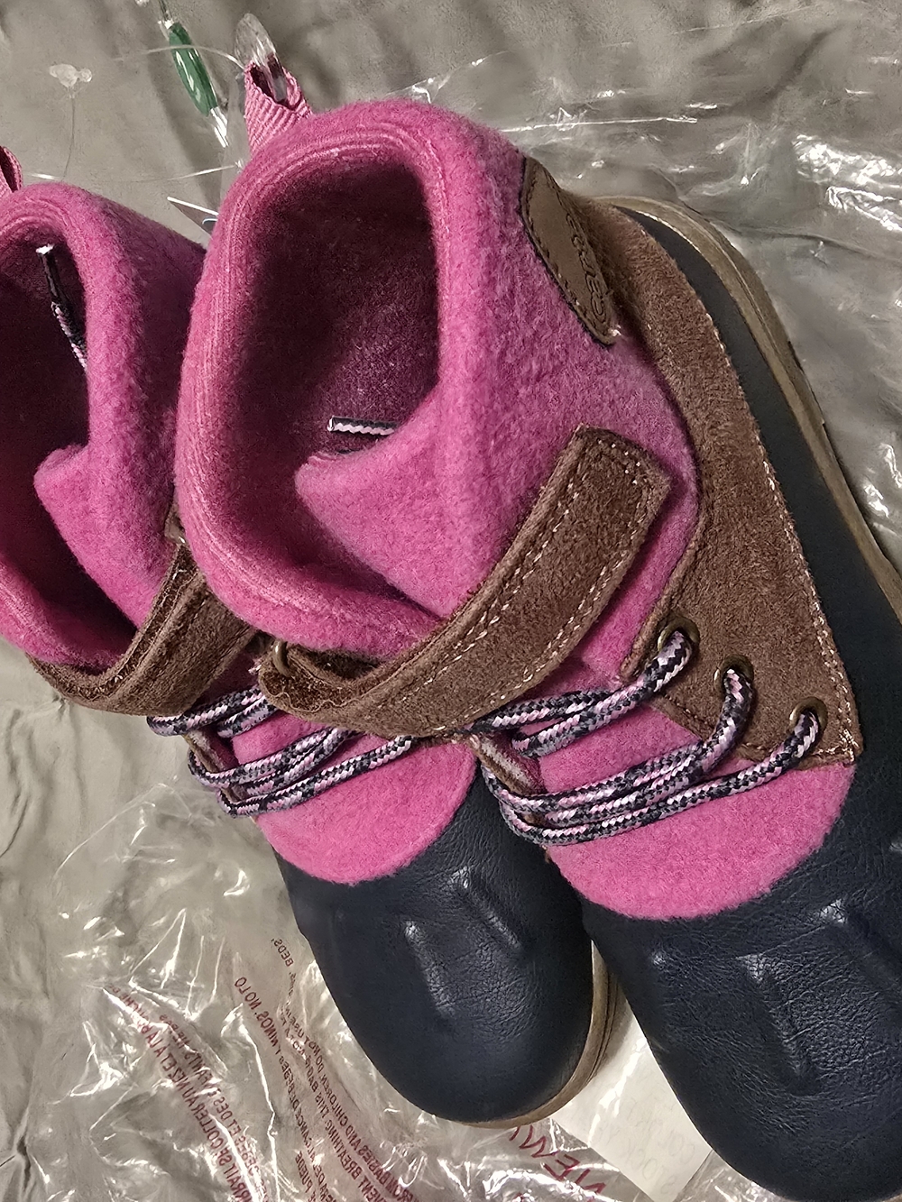 Carter's Girls Pink and Navy Waterproof Winter Boots